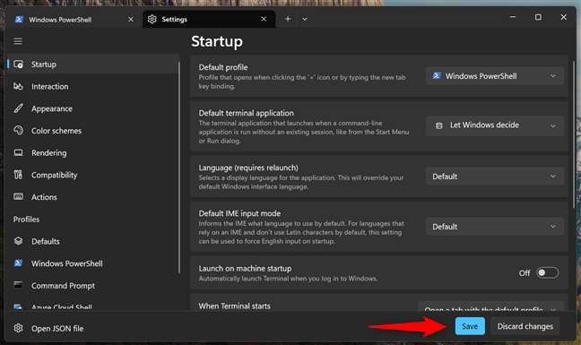 Press Save to apply the changes