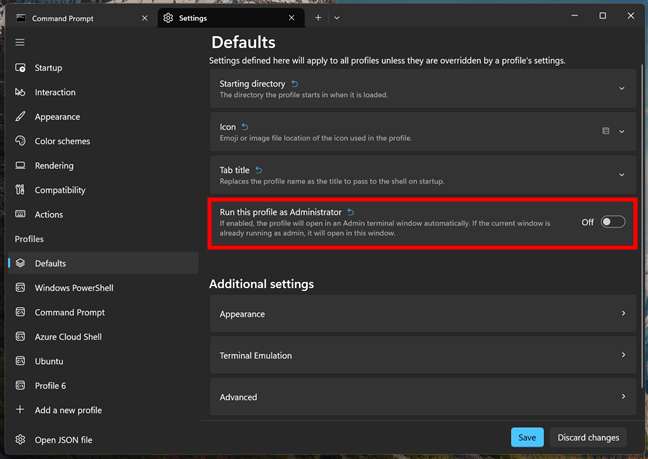 Run this profile as Administrator
