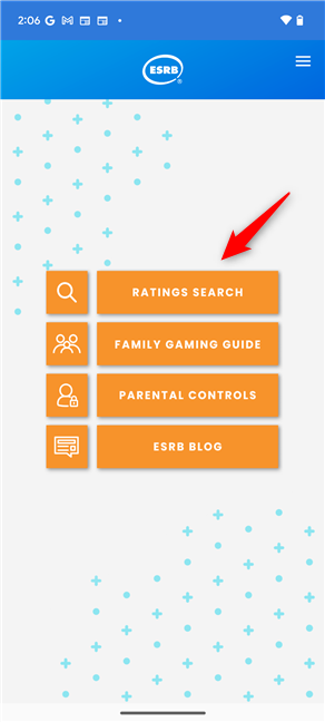 Tap the Ratings Search button