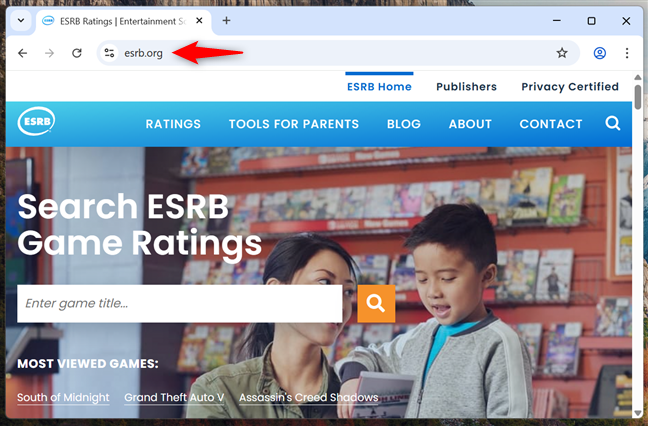 Go to the ESRB website