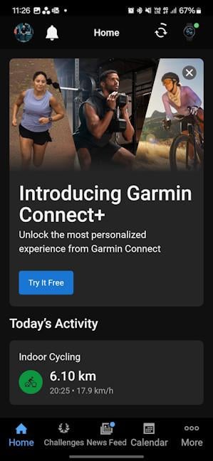 Garmin Connect+ is not mandatory