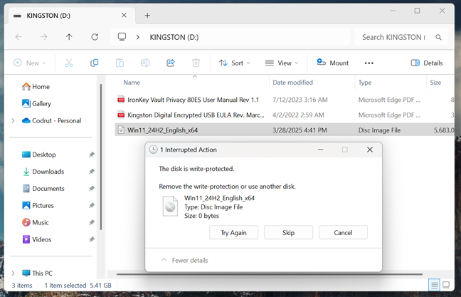 The drive can work in read-only mode