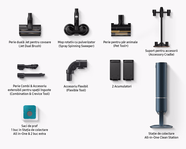 All the accessories available for Samsung Bespoke Jet Plus Plus Pro Extra