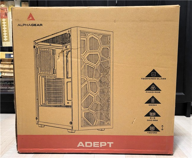 The PC arrives in what's actually the PC case box