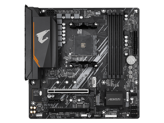 Everything is mounted on a GIGABYTE motherboard