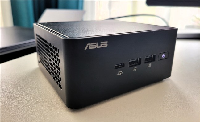 The ports on the front of the mini PC