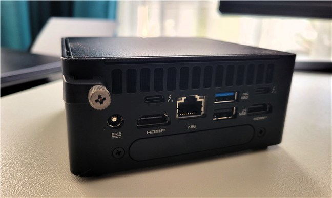 The ports and outputs on the back