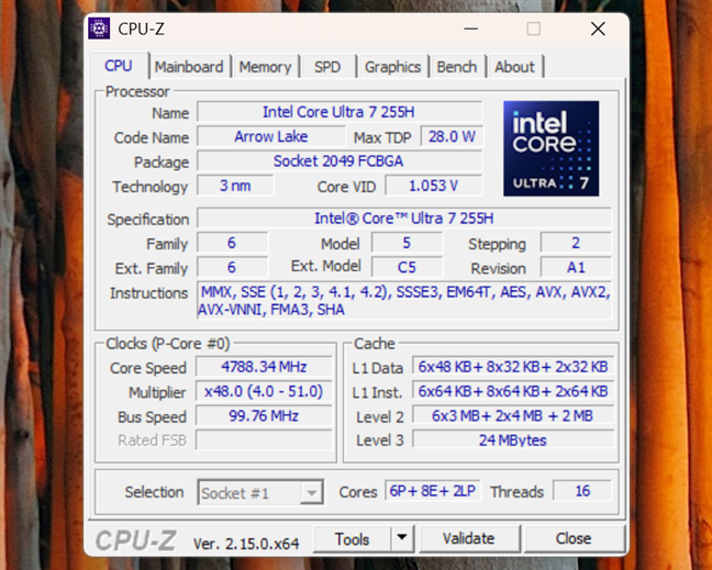 The sample I tested used an Intel Core Ultra 7 255H