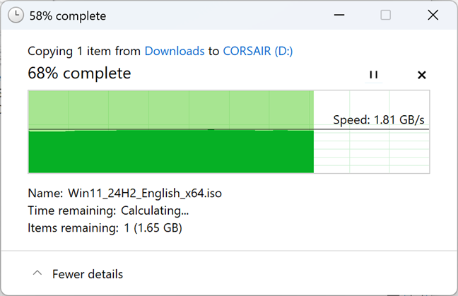 I copied the Windows 11 Setup in just three seconds