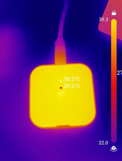 The temperature reached by Corsair EX400U