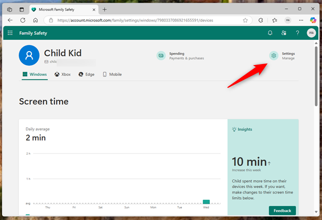 Click the Settings button in the top-right corner