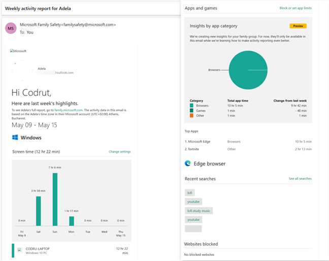 A sample activity report
