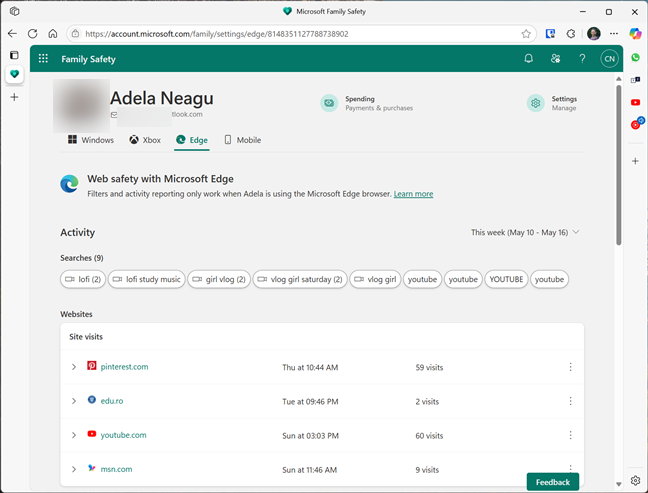 You can also filter websites and search results