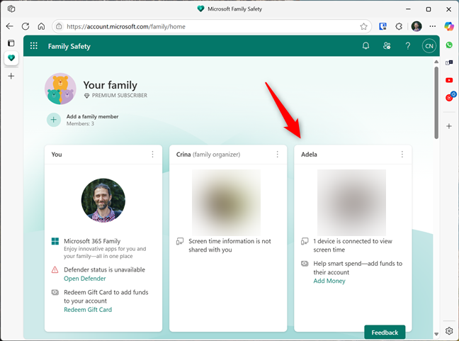 Access your kid's profile