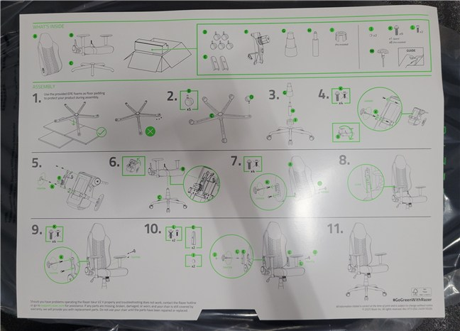 The assembly guide is easy to follow