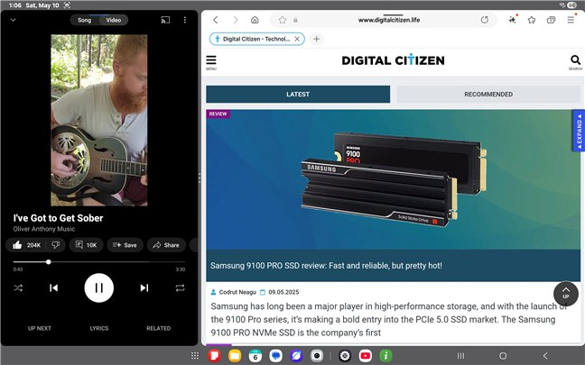 Multitasking on the Samsung Galaxy Tab S10 FE+