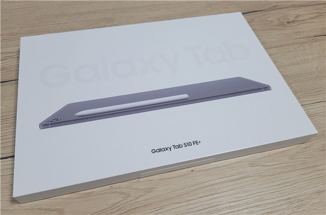 The tablet's box has a simple yet attractive design