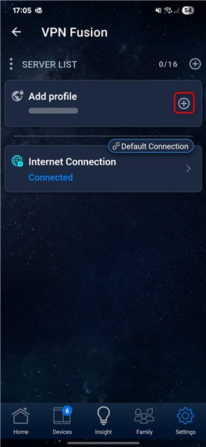 Tap Add profile