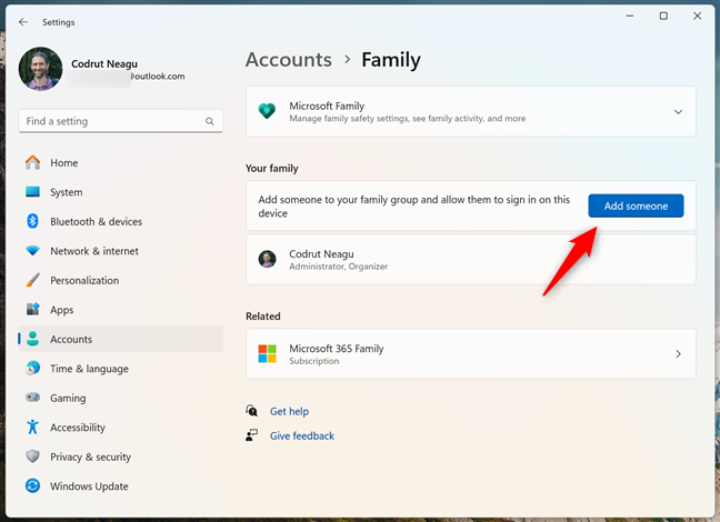 Click the Add someone button