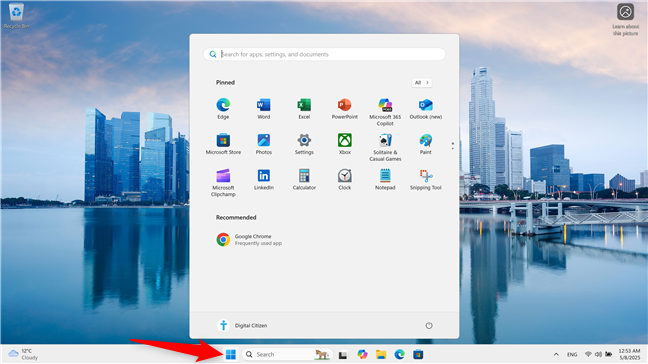 Where is the Start button on Windows 11?