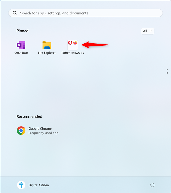 A folder in the Pinned section