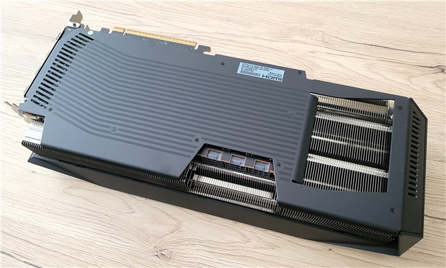On the top, the card is protected by a black metal backplate