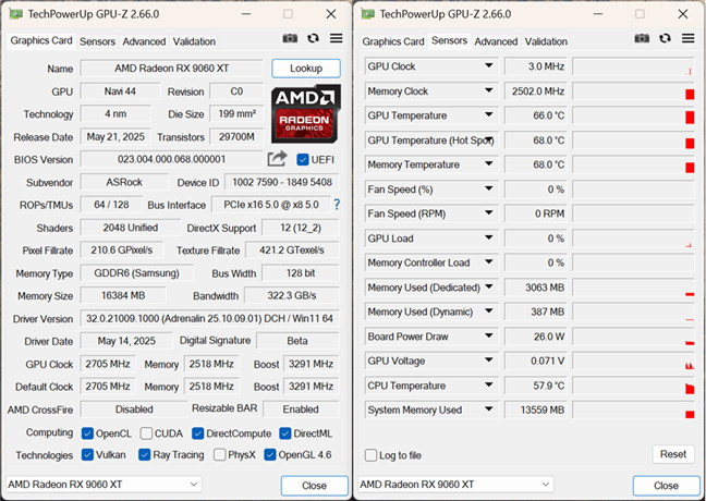 The specifications of the ASRock Radeon RX 9060 XT Challenger