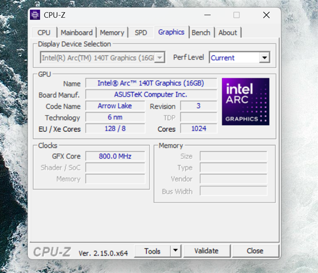 The CPU include Intel Arc 140T Graphics