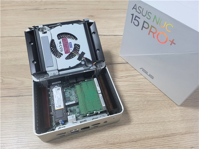 The mini PC can hold two NVMe solid-state drives and two RAM modules