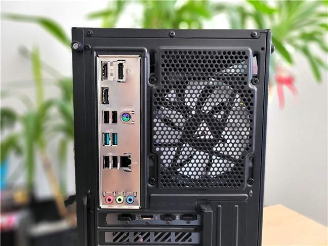 The ports on the back of the PC cover all essential needs