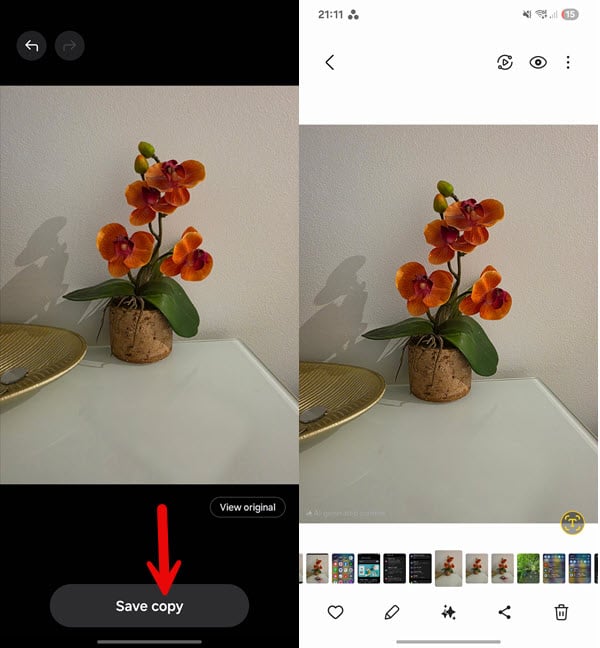 Tap Save copy