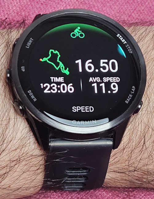 Tracking a cycling session with the Garmin Forerunner 570
