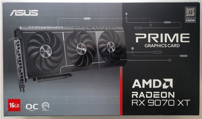 The ASUS PRIME Radeon RX 9070 XT graphics card