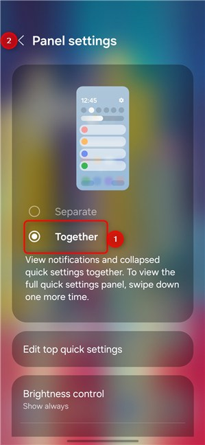 Select Together and go Back