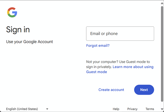 Sign in with your Google account
