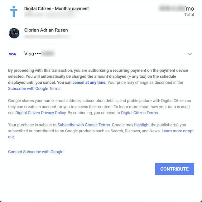 Provide your credit card details
