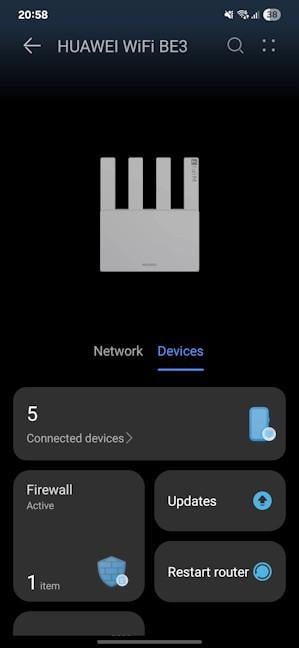 You can reboot the HUAWEI WiFi BE3 only from the mobile app