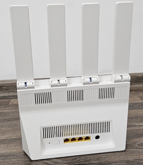 The ports on the back of the router