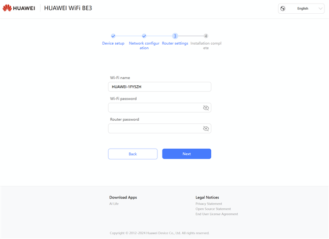 Setting up the HUAWEI WiFi BE3