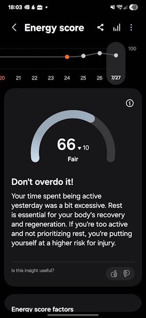 How's your energy level?