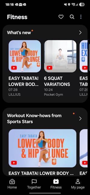 Samsung offers access to many fitness workouts