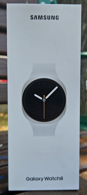 Samsung Galaxy Watch8 comes in a simple white box