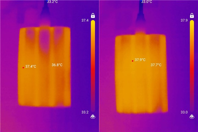 Outer shell temperatures during heavy use