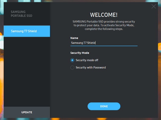 Samsung T7 Shield can also be password-protected