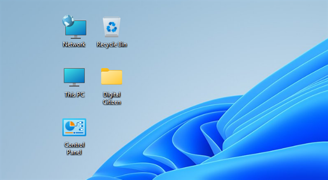 All the system desktop icons in Windows 11