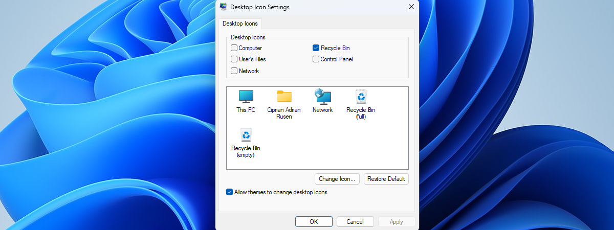 How to add or remove desktop icons (shortcuts) in Windows 11
