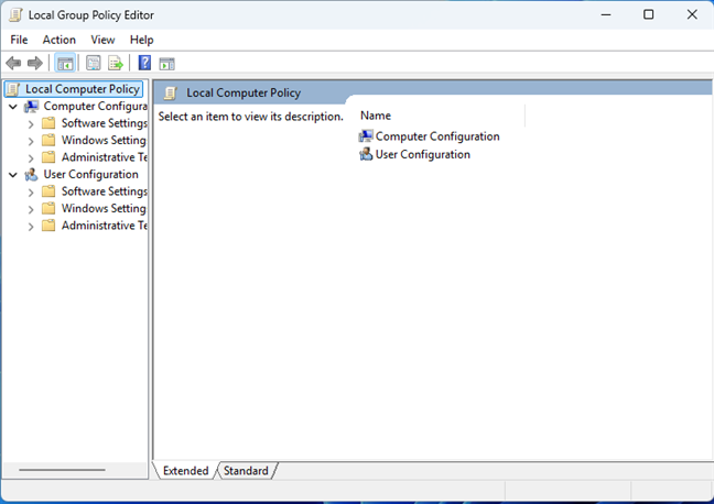 Welcome to the Local Group Policy Editor