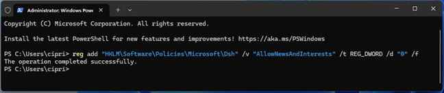 Copy and paste this command