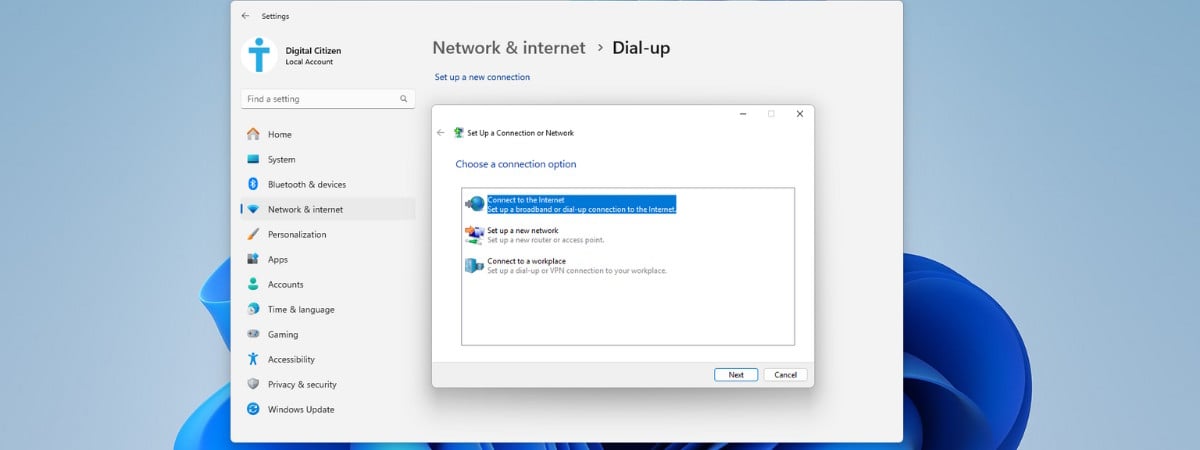 How to set up and use PPPoE internet connections in Windows 11