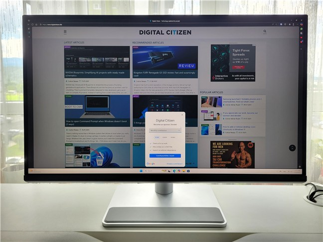 Using the monitor for productivity is great even on Windows
